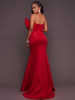 Red Strapless Bow-embellished Evening Dress