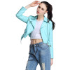 Red Leather Jacket Women Short White Motorcycle Biker Jackets Veste Cuir Femme Pink Black Soft Coats Blouson Cuir Femme UV1063