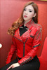 Red Leather Jacket Women Punk Rivets Studded Motorcycle Leather Spiked Leather Jackets Veste En Cuir Femme Cazadora Cuero Mujer