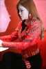 Red Leather Jacket Women Punk Rivets Studded Motorcycle Leather Spiked Leather Jackets Veste En Cuir Femme Cazadora Cuero Mujer