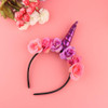 Rainbow Unicorn Horn Hairband Kids Chiffon Unicorn Headband Glitter Hairband Easter Bonus for Party Gift Hair Accessories