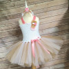 Rainbow Pony Unicorn Tutu Dress Girl Kids Christmas Halloween Costume Fancy Baby Girl Birthday Party Dresses With Headband 1-14Y