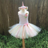 Rainbow Pony Unicorn Tutu Dress Girl Kids Christmas Halloween Costume Fancy Baby Girl Birthday Party Dresses With Headband 1-14Y