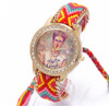 Rainbow Geneva Watch Women vintage hippie Mexican Rhinestone Style dial Fridas Fashion wristwatch Lace Chain Braid Reloj