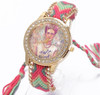 Rainbow Geneva Watch Women vintage hippie Mexican Rhinestone Style dial Fridas Fashion wristwatch Lace Chain Braid Reloj