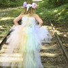 Rainbow Bustle Unicorn Girl Tutu Dress Princess Girls Pony Birthday Party Costume Special Occasion Tutu Dresses With Headband