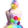 Rainbow Baby Girls Fancy Tutu Dress Holiday Flower Fluffy Baby Dress with Headband 1st Birthday Photo Costume TS092