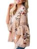 Lace Split-joint Printed Cover-up Top