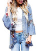 Lace Split-joint Printed Cover-up Top