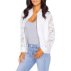 Lace Sleeve Women Autumn Basic Coats Long Sleeve Lace Patchwork Transparent Zipper Casual Slim Jacket Coat Bomber Jacket Outwear