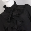 Lace Girl Fashion 2017 Stand Collar Long Sleeve Women Shirt OL Office Formal Elegant Ruffle Blouse Office Chiffon Tops Plus Size