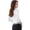 Lace Girl Chiffon White Shirts Office Blouses For Women Formal Blusas 2018 Spring Fashion Long Sleeve Collared Ladies Shirt Tops
