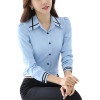 Lace Girl Chiffon White Shirts Office Blouses For Women Formal Blusas 2018 Spring Fashion Long Sleeve Collared Ladies Shirt Tops