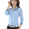 Lace Girl Chiffon White Shirts Office Blouses For Women Formal Blusas 2018 Spring Fashion Long Sleeve Collared Ladies Shirt Tops