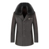 KOLMAKOV 2017 new winter high quality fur collar men's wool trench coat,cashmere windbreaker Thicker 50% woolen overcoat.