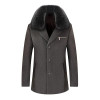 KOLMAKOV 2017 new winter high quality fur collar men's wool trench coat,cashmere windbreaker Thicker 50% woolen overcoat.