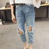 Kobeinc High Waist Denim Pants for Women Vintage Ripped Holes Jeans Harem Pantalon 2017 Autumn Vaqueros Mujer Pockets Pantalon