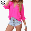 Big Sale Long Sleeve Women Chiffon Blouses Casual Shirts Thin Women Tops Blusas Solid Ladies Cheap Clothes China Spring Summer