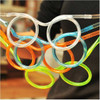 Big sale Creative Funny Soft Glasses Straw Unique Flexible Drinking Tube Kids Party Accessories Random Color