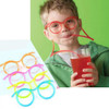 Big sale Creative Funny Soft Glasses Straw Unique Flexible Drinking Tube Kids Party Accessories Random Color