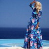 Hot Sale vestidos 2017 New Fashion Women Summer Dress Print Long Maxi Dresses Beach Dress Long Sleeve Bohemian Dress Sexy Plus