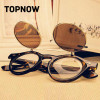 Hot Sale Steampunk Goth Glasses Goggles Round Flip Up Sunglasses Women Men Retro Vintage Fashion Eyewear Unisex Oculos de sol