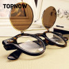 Hot Sale Steampunk Goth Glasses Goggles Round Flip Up Sunglasses Women Men Retro Vintage Fashion Eyewear Unisex Oculos de sol