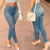 Hot Sale Push Up Jeans Woman Pencil Pants Vintage High Waist Jeans Women Casual Stretch Skinny Jeans Femme light blue