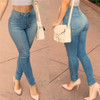 Hot Sale Push Up Jeans Woman Pencil Pants Vintage High Waist Jeans Women Casual Stretch Skinny Jeans Femme light blue