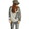 2017 Korean Casual Zebra Stripes Harajuku Loose Thin Hoodies Woman Sweatshirt Patchwork Pullover Batwing Sleeve O-neck Large
