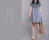 2017 Korea New Summer dress Cotton Linen Fashion Ladies O-neck loose Plus Size Printing women dress Female Vestidos Robe