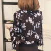 2017 Korea Fashion Women Blouse Chiffon Blusas Floral Feminina Chemise Femme Flare Sleeve Blouse Shirt Turtleneck Ladies Tops