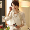 2017 Fashion Chiffon Shirts New Turn-down Collar White Blouse Brand Women Lace Loose Plus Size S-XXL Casual Blusas Femininas