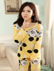 2017 Fashion Casual Pajamas Sets Women Pyjamas Long Sleeve O-Neck Lady Cotton Sleepwear Nightwear Sleep Printed Suits pink blue