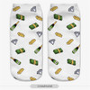 2017 Fashion Casual Cute Harajuku Funny Socks Unisex Low Cut Ankle Socks  Dollar Style Hockn 3D Printed Meias Man Women Sock