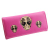 2017 fashion brand wallets for women creative rivet skull pattern wallet womens luxury brand purses carteira female card holder