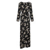 Stylish Women Boho Floral Long Maxi Dress Elegant Black Dress with Belt Stylish Women Boho Floral Long Maxi Dress Elegant Black Dress with Belt