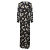 Stylish Women Boho Floral Long Maxi Dress Elegant Black Dress with Belt Stylish Women Boho Floral Long Maxi Dress Elegant Black Dress with Belt