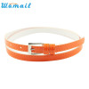 Stylish 2017 NEW Fashion Beautiful Woman Multicolor Small Candy Color Thin Leather Belt Ms Belt Free Shipping Wholesale ST23