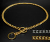 Strong Silver Gold Stainless Steel Slip Dog Collar Metal Dogs Training Choke Chain Collars With Free Whistle