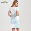 Striped Maternity Dress Summer Short Sleeve Maternity Knee-Length Dress Basic Shirt Pregnancy Dresses for Women Dress Premama