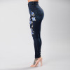 Stretch Embroidered Jeans Women Elastic Blue Flower Jeans Female Pencil Denim Pants Rose Pattern Pantalon Femme Bottom Trouser