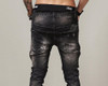 Street Jeans Men Slim Fit  Hiphop Jeans Mens Straight Street Jean Men Black Patch Homme Cool Men Stretch Jeans