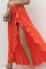 Chicnico Fashion Flounce Hem Solid Color Beach Skirt
