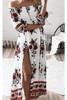 Chicnico Fashion Bateau Off Shoulder Floral Print Dress Chicnico Fashion Bateau Off Shoulder Floral Print Dress