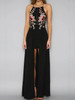 Chicnico Embroidery Halter Open Back Maxi Dress