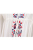 Chicnico Duplicate Embroidery White Beach Dress Cover Up