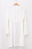 Chicnico Duplicate Embroidery White Beach Dress Cover Up