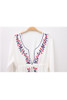 Chicnico Duplicate Embroidery White Beach Dress Cover Up