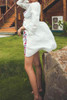 Chicnico Duplicate Embroidery White Beach Dress Cover Up
